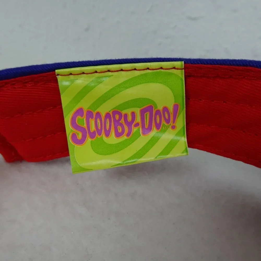 Scooby Doo Kids Visor Hat Adjustable Hook & Loop OSFM Red Embroidered ONE SIZE